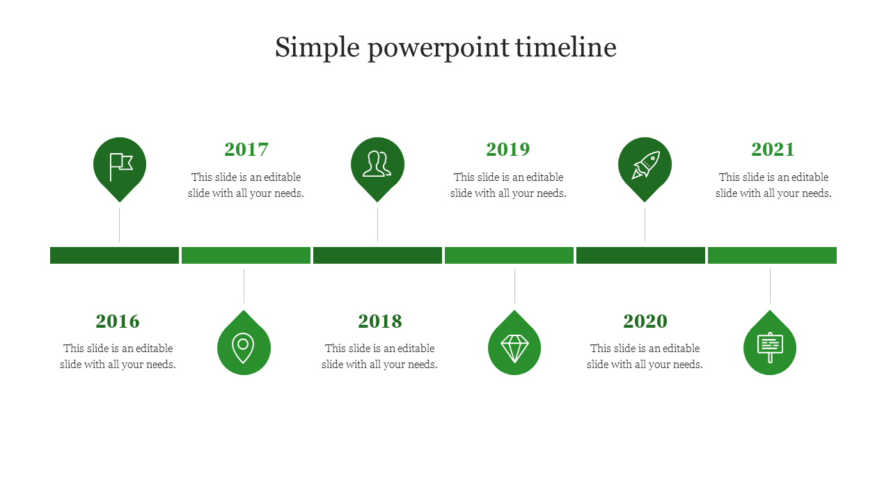 simple powerpoint timeline-Green